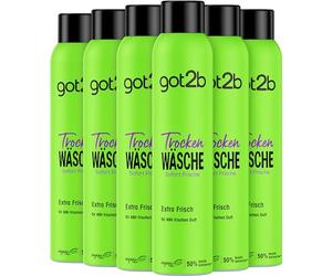 Got2B Dry Shampoo Extra Fresh (6 x 200 ml), Instant Refresh, 48 Hours Tropical Breeze Fragrance, Vegan Formula, 50% Recycled Aluminium Can