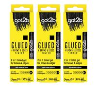 Got2b GEL Glued B&E Tint Black 16ml (3 Pack) - Strong Hold & Flyaway Control