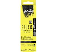 got2b Glued 4 Brows & Edges Tinted Gel 2 in 1 16ml, Buildable Colour Dark Brown to Black, Screaming Hold Brow Gel, Eyebrow Gel for Long-Lasting Looks, Vegan Formula*, Naturally-Derived Ingredients**