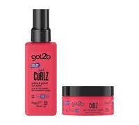 got2b gotcurlz Define & Protect Curl Spray 150 ml, Protects Against Frizz for up to 24h, with Coconut Milk & Macadamia Oil and got2b gotcurlz Coil Refresher Cream 200 ml, Care Cream, Defines Coils