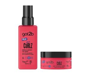 got2b gotcurlz Define & Protect Curl Spray 150 ml, Protects Against Frizz for up to 24h, with Coconut Milk & Macadamia Oil and got2b gotcurlz Coil Refresher Cream 200 ml, Care Cream, Defines Coils