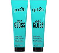 got2b gotGloss Shine Primer Treatment 150ml, Hair Treatment for Up to 230°C Heat Protection, Flawless Frizz Control Treatment for Hair, For a Glass Hair Look, Vegan Formula (Pack of 2)