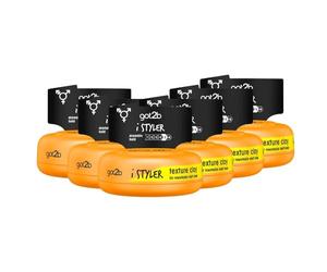 Got2B iStyler, Long Lasting Hold, No White Residue, Silicone Free, Texture Matt Finish Hair Clay, 75 ml, 6 Pack