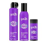 got2b Volume Bundle, Contains: Powder'ful Volume Hair Styling Powder, 10g + Hairspray Strong Hold, 300ml + Volumania Hair Mousse, 24 hour Volumizing Hold, 250ml