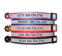 GoTags Personalised Reflective Cat Collar with Bell, Engraved with Name and Phone Identification, Breakaway Quick Release Collar with Safety Release Buckle, Adjustable for Cats and Kitten (Orange)