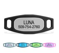 GoTags Silent Dog Tag, Personalized Engraved Silicone Dog and Cat Name Pet ID Tags, Soundless No More Jingling Dog Tags (Gray, Small)