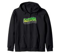 GOTCHA Neon Gradient Retro Bubble Design Zip Hoodie