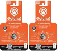Gotcha Smart Pet ID Tag for Pets, Easily Attaches to Dog & Cat Collars and Harnesses, Contains Personalized Pet Contact Information for Quick Identification by Max & Molly (Pack of 2)
