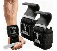GotchaKart Weight Lifting Hooks for Deadlifting (Pair) - 600lbs Capacity, 8mm Neoprene Wrist Wrap Support - Non-Slip Rubber Grip Enhancer for Pull Ups, Rows, Lat Pulldowns -Power Straps for Men Women
