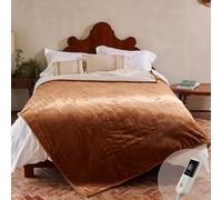 GOTCOZY Electric Blanket Double Extra Large 200 x 150cm -Soft Silky Plush Heated Blanket with 9 Heat Settings & 10 Hours Auto-Off Timer For Home Use CE Certified Washable(Biscuit)
