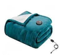 GOTCOZY Electric Blanket Heated Throw 130x160cm- One Touch Electric Throw Blanket with 10 Heating Level & 9 Hours Auto-Off Timer Heating Blanket, Machine Washable (Blue)