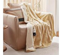GOTCOZY Electric Heated Soft Silky Plush Blanket Throw 130x180cm - Heated Blanket with 9 Heat Settings & 10 Hours Auto-Off Timer For Home Office Use Machine CE Certified(Yellow)