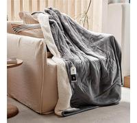 GOTCOZY Electric Heated Soft Silky Plush Blanket Throw 130x180cm - Heated Blanket with 9 Heat Settings & 10 Hours Auto-Off Timer For Home Office Use Machine CE Certified(Grey)