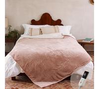 GOTCOZY Heated Blanket Electric Throw 150x200cm Machine Washable Pink | 9 Heat Levels,10H Auto Off,Soft Flannel Sherpa Electric Blanket Double for Sofa Bed Office Use,Fast Heating,Gifts for Mom