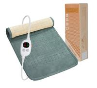 GOTCOZY Heating Pad 30×60cm with 6 Heat Levels & 3H Auto Off Green | Heat Pad for Back Pain Relief,Neck Shoulder,Cramps,Soft Flannel,Machine Washable,Fast Heating Technology,Gifts for Men
