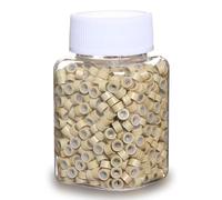 GOTDYA 1000pcs 5mm Blonde Extension Beads,Silicone Lined Micro Rings,MicroLink I Tip Weft Beads for Hair Tinsel and Feathers Extensions