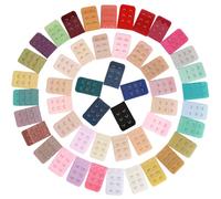 GOTDYBST 50PCS 5.1×3.3cm Women's Bra Extenders 2 Hook UK, 50 Colours Bra Extender, Bra Strap Extender 2 Hook 3 Row, Soft Comfortable Bra Extensions for Pregnancy Breastfeeding, Weight Gain
