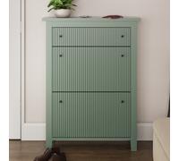 goteborg wooden shoe cabinet with 2 flap doors in dowager green