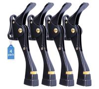 Gotega 4 x Black Door Stop with One Touch Adjustable Height and Rubber Tip