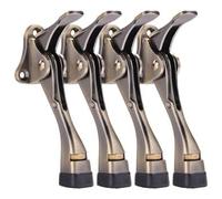 Gotega Door Stopper, 4 Pack Kickdown Door Stop with One Touch Adjustable Height and Rubber Tip Door Stops 4 Inches, Antique Bronze