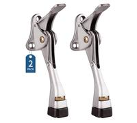 Gotega Door Stops Indoors, 2 Packs Kickdown Door Stoppers with One Touch Adjustable Height and Rubber Tip 4 Inches, Door Stoppers for Floor, Heavy Duty Door Wedge