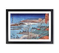 Gotenyama-no Hana by Utagawa Hiroshige Framed Print | A2 Black Framed Wall Art | Ready to Hang | Asian Nature Picture | Living Room Bedroom Lounge Office
