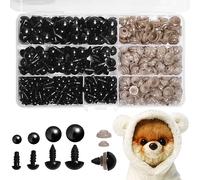 GOTFUN Safety Eyes for Crochet Toys 500 Pcs Crochet Eyes Plastic Button Sew On Eyes with Plastic Washers Toy Eyes for Teddy Bear Eyes Doll Making Craft with Box