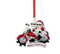 GotGala 2026 Santa Claus Ornaments, Mr & Mrs Claus Ride Motorcycle Ornament for Xmas Tree Decorations Hanging Pendant Gifts
