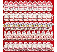 GotGala 50pcs Christmas Lollipop Cards Santa Snowman Elk Penguin Lollipop Wrapping Merry Christmas Lollipop Sugar Candy Holders for Christmas Party Supplies
