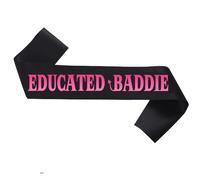GotGala Educated Baddie Sash Class of 2026 Graduated Satin Sash I Graduated I'm Done Senior 2026 for College High School 2026 Graduation Celebration Party Supplies Decorations (Rose Red)