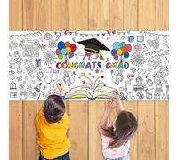 GotGala Graduation Giant Coloring Poster 2025 Jumbo Coloring Paper Tablecloth Kindergarten Graduation Decorations - 30 x 72 Inches Versatile Classroom Wall Décor Poster Table Cover for School Parties