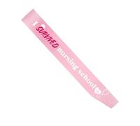 GotGala I Survived Nursing School Sash White Graduation Satin Sash Nurse Medical RN Congrats Grad Sash for Nurse 2026 Graduation Festival Party Supplie (Pink)