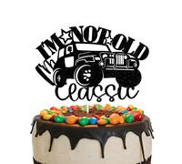 GotGala I'm Not Old I'm Classic Cake Topper Black Glitter Vintage Car Classic Car Birthday Cake Topper for Men 40th 50th 60th 70th 80th 90th Birthday Decoration Party Supplies