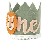 GotGala Jungle Safari 1st Birthday Crown for Boys - Lion First Birthday Hat, Wild One Birthday Decoration, Safari 1st Birthday Decor