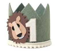 GotGala Jungle Safari 1st Birthday Lion Theme Crown Wild One 1st Birthday Hat for Boys