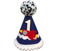 GotGala Rocket One Outer Space 1st First Birthday Party Hat Crown Headband for Boys Circle The Sun 1st Birthday Baby Shower Gender Reveal Party Supplies Decorations(Space)