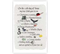 Goth 12 Days of Xmas Greetings Card, Large Size 5.8" x 8.3"