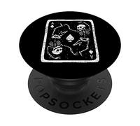Goth Ace Of Spades Card Shark Gambler Punk Skeleton PopSockets Swappable PopGrip