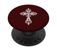 Goth Aesthetic Cross Gothic Tribal Y2K Aesthetic - Red PopSockets Adhesive PopGrip