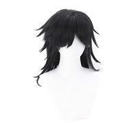 Goth Anime Cosplay Wig Synthetic Heat Resistant Halloween Costume Role Play Party Wigs Tomioka Giyuu -1
