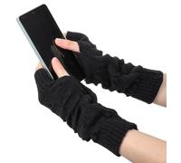 Goth Arm Warmers, Black Goth Fingerless Gloves for Women Heart Ripped Knit Arm Warmers, Emo Accessories, Y2K Punk Grunge Style, Emo Gifts for Teens & Cosplay, Perfect for Winte