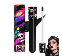 Goth Black Lipstick for Halloween, Long Lasting High Pigmented Lip Balm | Gothic Lip Mud for Women Girls, Blendable Moisturizing Black Red Lip Gloss for Halloween Witch Vampire Cosplay #06