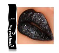 Goth Black Lipstick, Sparkle Multichrome Black Lip Gloss, Highly Pigmented Long Lasting Holographic Flash Iridescent Lip Mud for Daily, Halloween, Cosplay, Smoky Makeup, Waterproof Non Stick Vegan #11