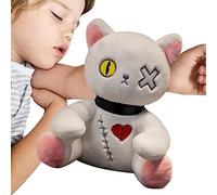 Goth Bunny Doll - Spooky Plush Creature, Horror Stuffed Figure | Unique Frightening Decorative Rabbit Toy, Cuddly Soft Fear Pillow + Christmas Novelty Present Idea for Boys, Girls todlers