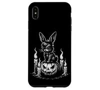 Goth Bunny Emo Rabbit on Pumpkin Gothic Halloween Case for iPhone XS Max