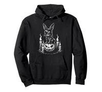 Goth Bunny Emo Rabbit on Pumpkin Gothic Halloween Pullover Hoodie