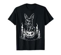 Goth Bunny Emo Rabbit on Pumpkin Gothic Halloween T-Shirt