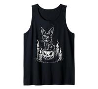 Goth Bunny Emo Rabbit on Pumpkin Gothic Halloween Tank Top