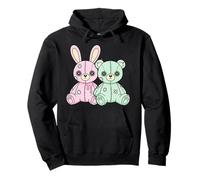 Goth Bunny Teddy Bear Creepy Kawaii Horror Plush Doll Weird Pullover Hoodie