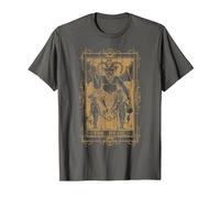 Goth Clothing Tarot Card The Devil Witchy Occult Horror T-Shirt, Men, Asphalt Grey, Medium